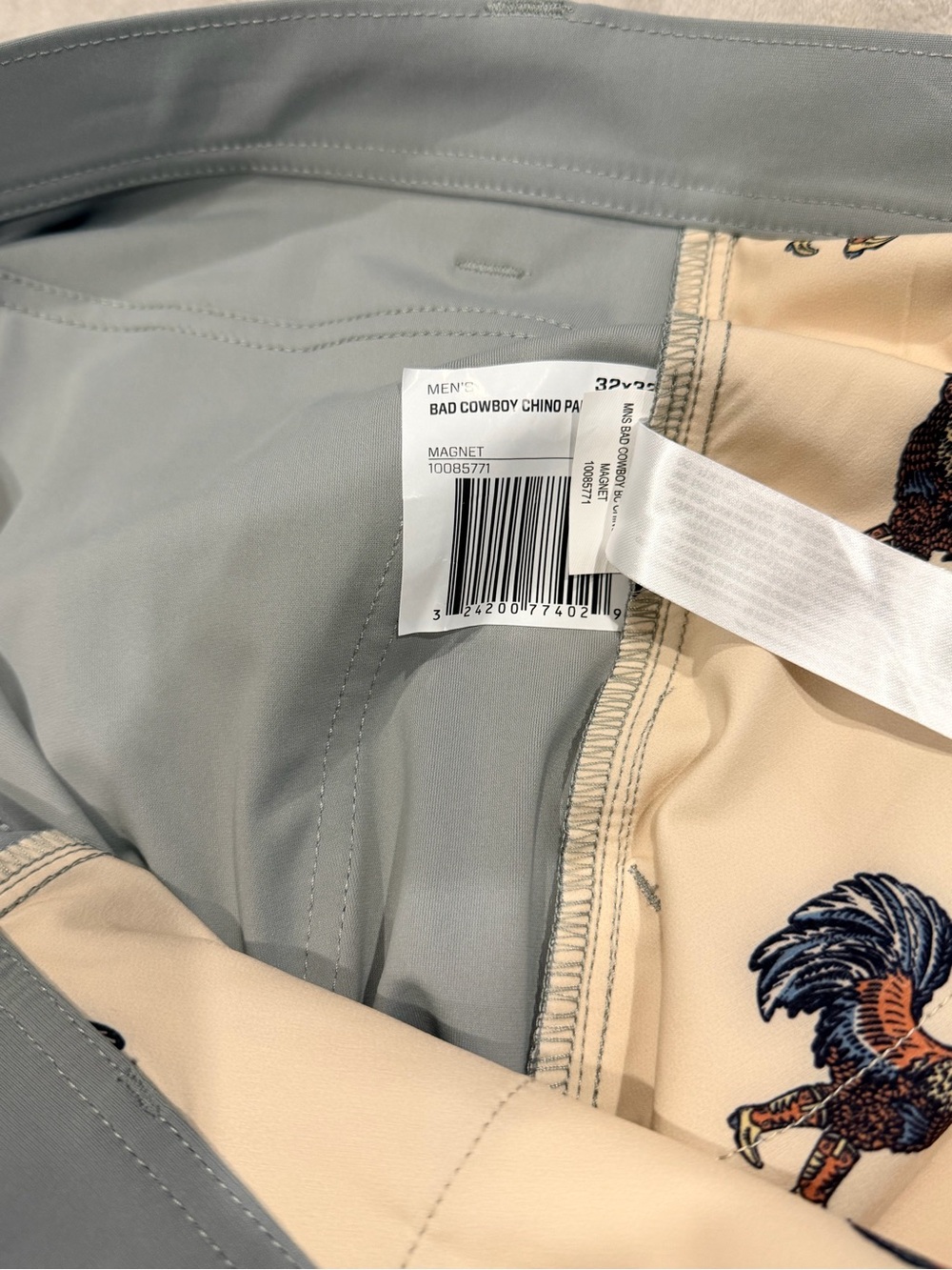 Ariat Mens Gray Bad Cowboy Chino Pants Size 32x32 Western Chic - Picture 7 of 8